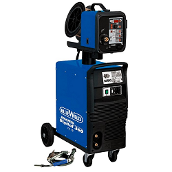 <p>   Мощный промышленный сварочный полуавтомат Blueweld постоянного тока Megamig Digital 360 с микропроцессорным управлением в комплекте с 4-х роликовым подающим механизмом используется для сварки проволокой сплошного сечения в среде защитного газа (MIG/MAG) или порошковой проволокой, а также MIG пайки.<br />
<br />
   Megamig Digital 360 используется при сварке широкого диапазона материалов, таких как сталь, нержавеющая сталь и алюминий. Аппарат Megamig Digital 360 можно дополнительно укомплектовать модулем жидкостного охлаждения. Полуавтомат Megamig Digital 360 имеет 9 персональных программ, контроль напряжения питания, помощь в выборе диапазона скорости подачи проволоки в зависимости от выбранного напряжения сварочной дуги.</p>
<p>Сварочный аппарат снят с производства.</p>